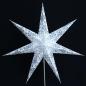 Preview: Venya White/Silverglitter - Foldable glowing star, paper poinsettia with 7 points, 60 cm